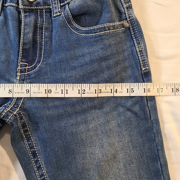 Rockin C Girls Jeans Size 12 | Medium Wash Floral Embroidery Back Pocket Denim - Picture 10 of 11